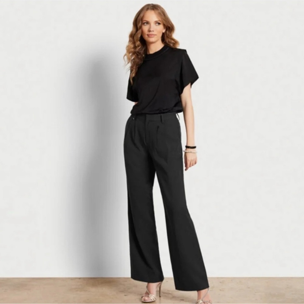 Sam Edelman Black Codie High Rise Wide‎ Leg pants